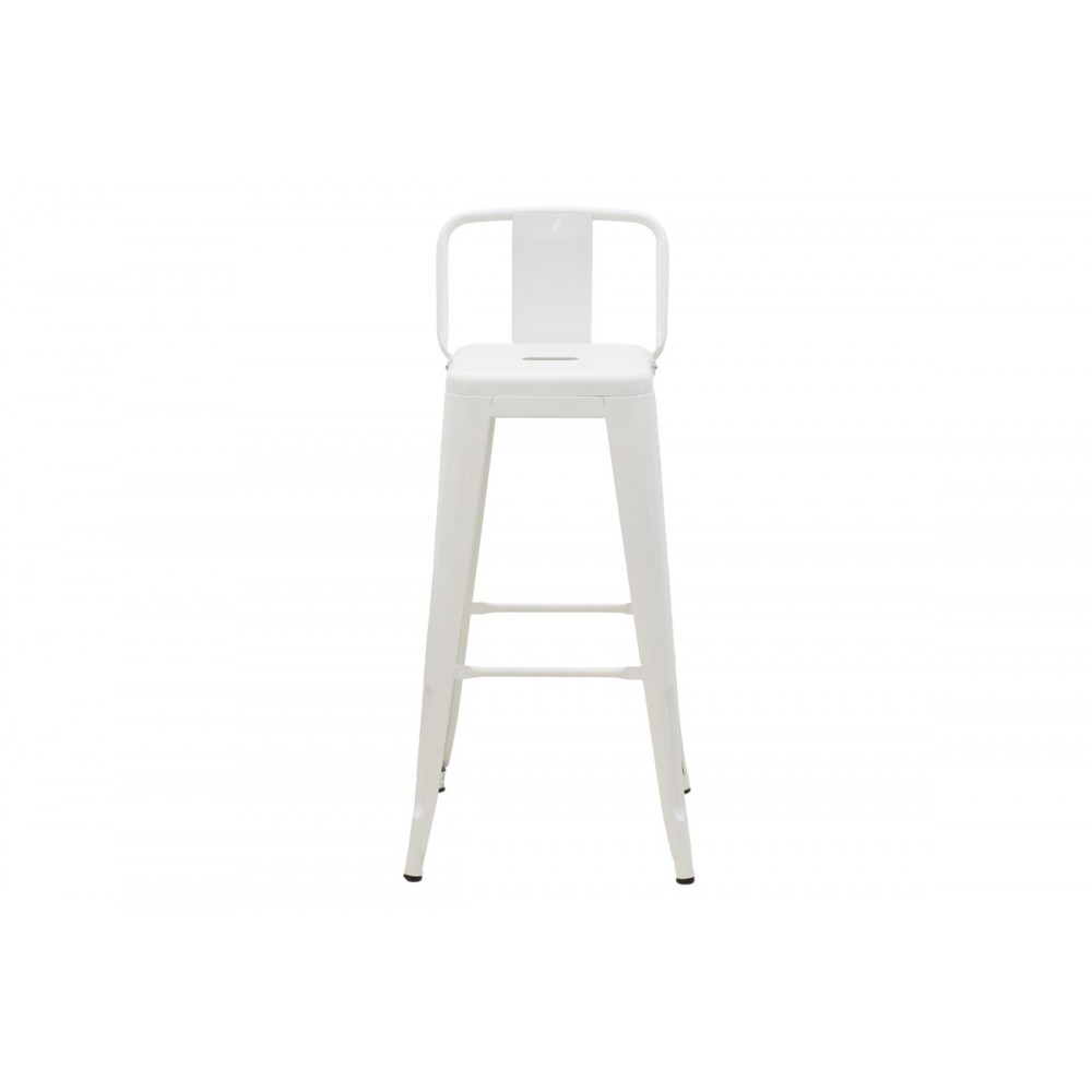 Σκαμπό μπαρ "UTOPIA" από μέταλλο σε λευκό χρώμα 42x42x97