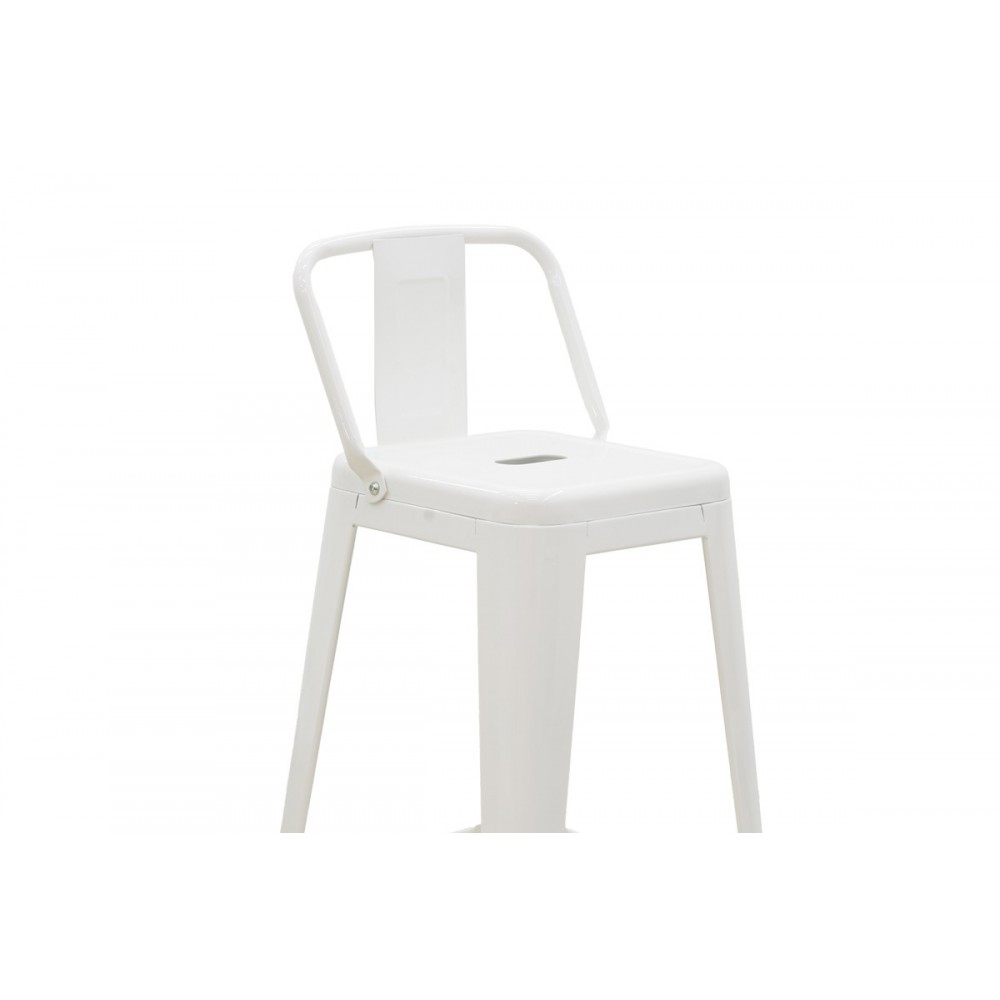 Σκαμπό μπαρ "UTOPIA" από μέταλλο σε λευκό χρώμα 42x42x97