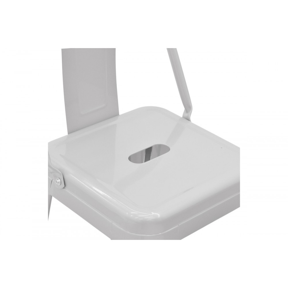 Σκαμπό μπαρ "UTOPIA" από μέταλλο σε λευκό χρώμα 42x42x97