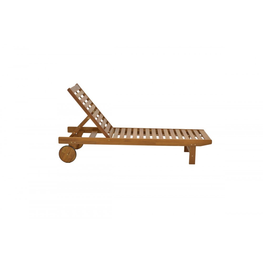 Ξαπλώστρα "WEYLAR" από ξύλο σε φυσικό χρώμα 60x193x30