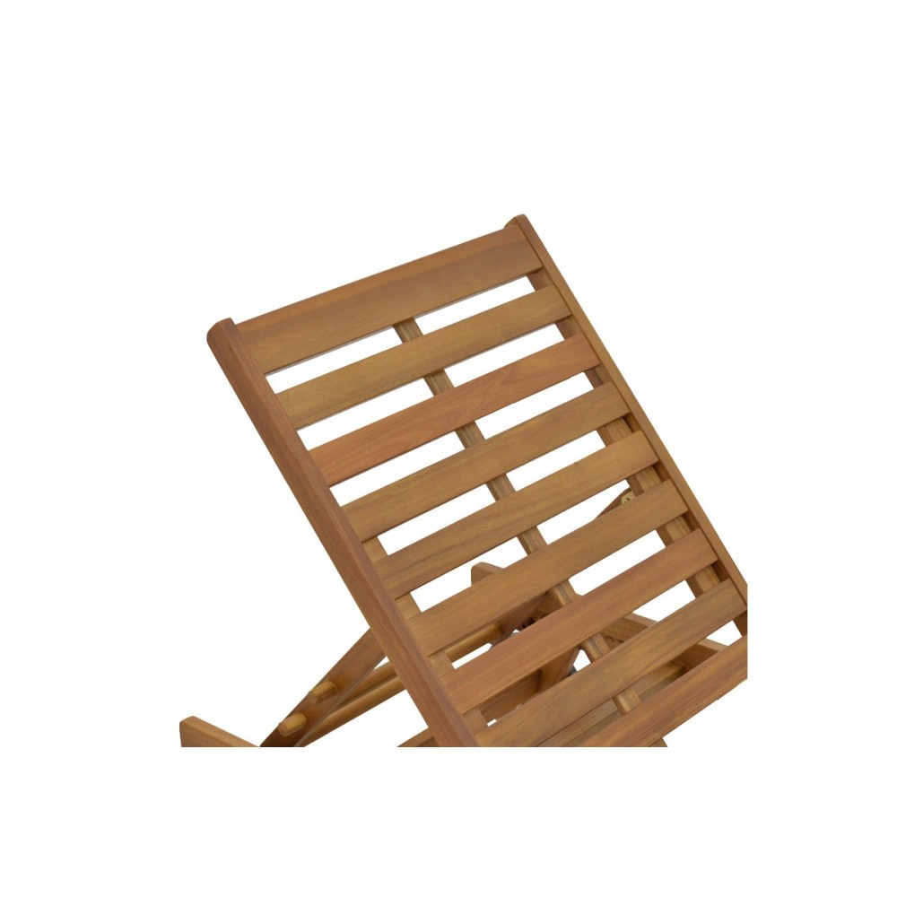 Ξαπλώστρα "WEYLAR" από ξύλο σε φυσικό χρώμα 60x193x30