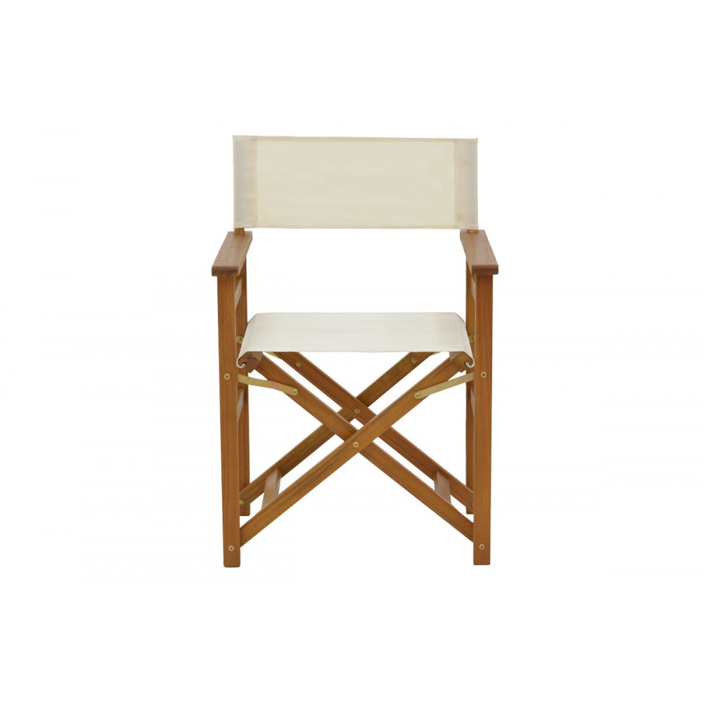 Πολυθρόνα σκηνοθέτη "BISTRUAL" από ξύλο/πανί σε φυσικό/λευκό χρώμα 58x50x84.5