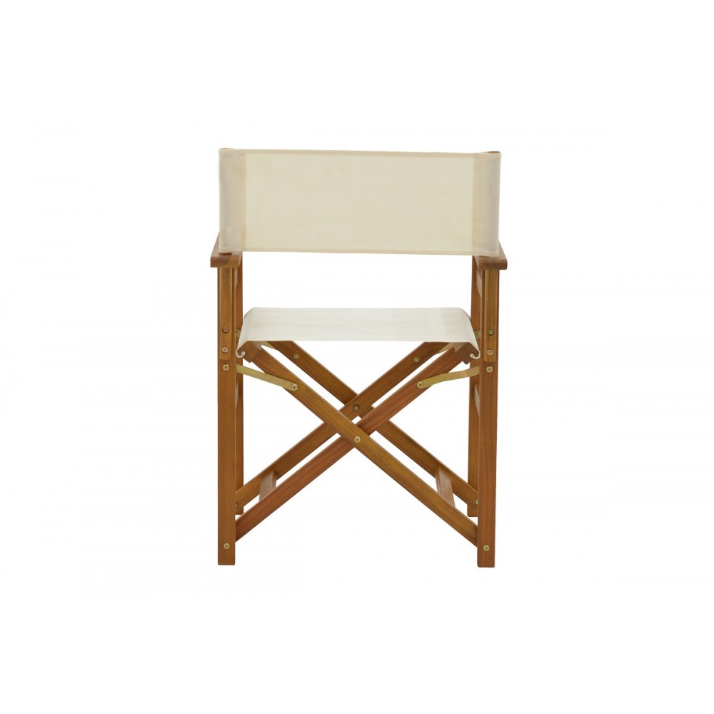 Πολυθρόνα σκηνοθέτη "BISTRUAL" από ξύλο/πανί σε φυσικό/λευκό χρώμα 58x50x84.5