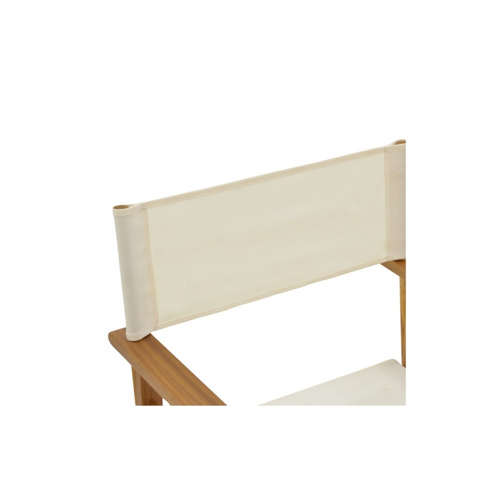 Πολυθρόνα σκηνοθέτη "BISTRUAL" από ξύλο/πανί σε φυσικό/λευκό χρώμα 58x50x84.5