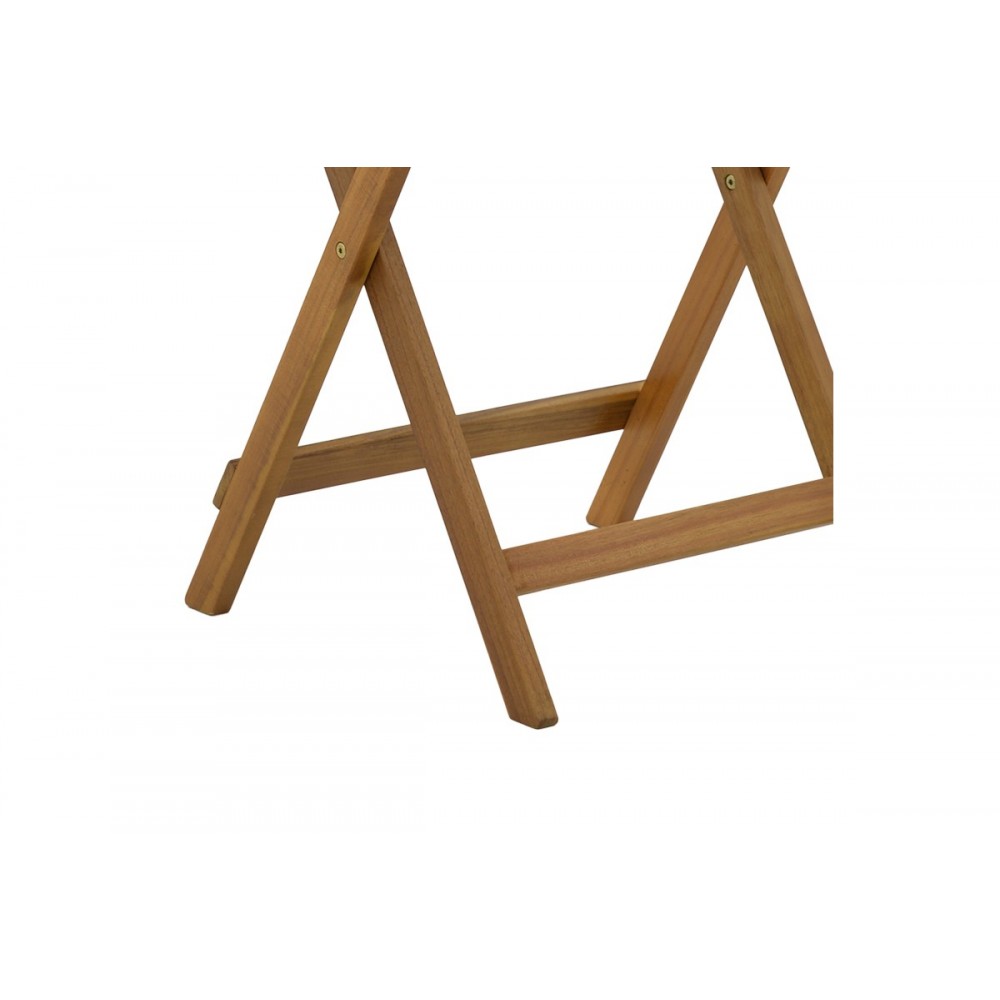 Τραπέζι κήπου "LAZIO" πτυσσόμενο από ξύλο σε φυσικό χρώμα 50x50x70