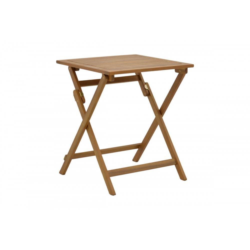 Τραπέζι κήπου "PERDU" πτυσσόμενο από ξύλο σε φυσικό χρώμα 60x60x72
