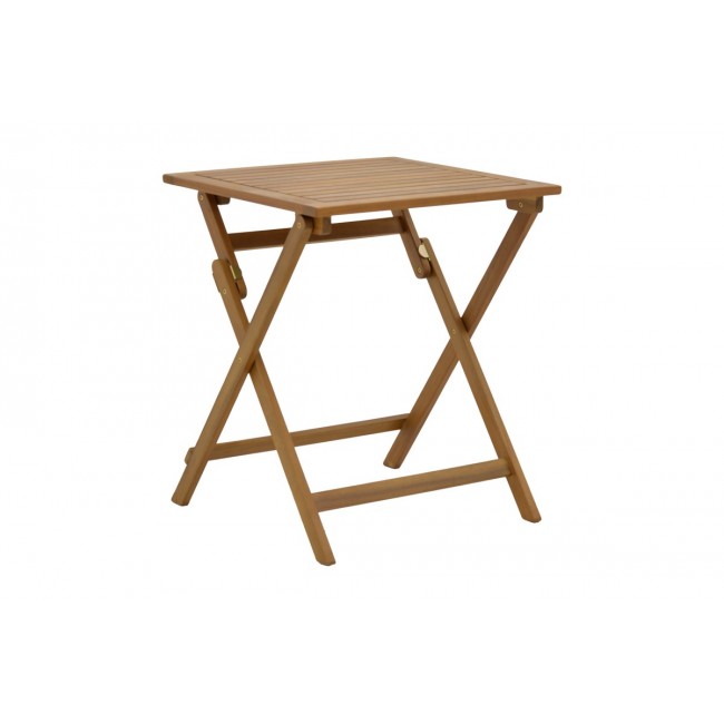 Τραπέζι κήπου "PERDU" πτυσσόμενο από ξύλο σε φυσικό χρώμα 60x60x72