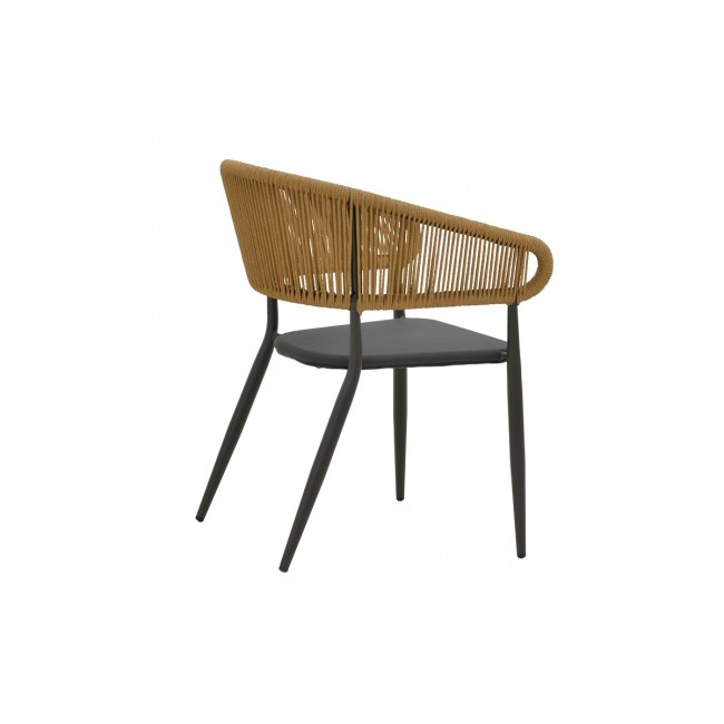 Πολυθρόνα κήπου "RAVEN" από αλουμίνιο/rattan σε μπεζ/ανθρακί χρώμα 57x62x78