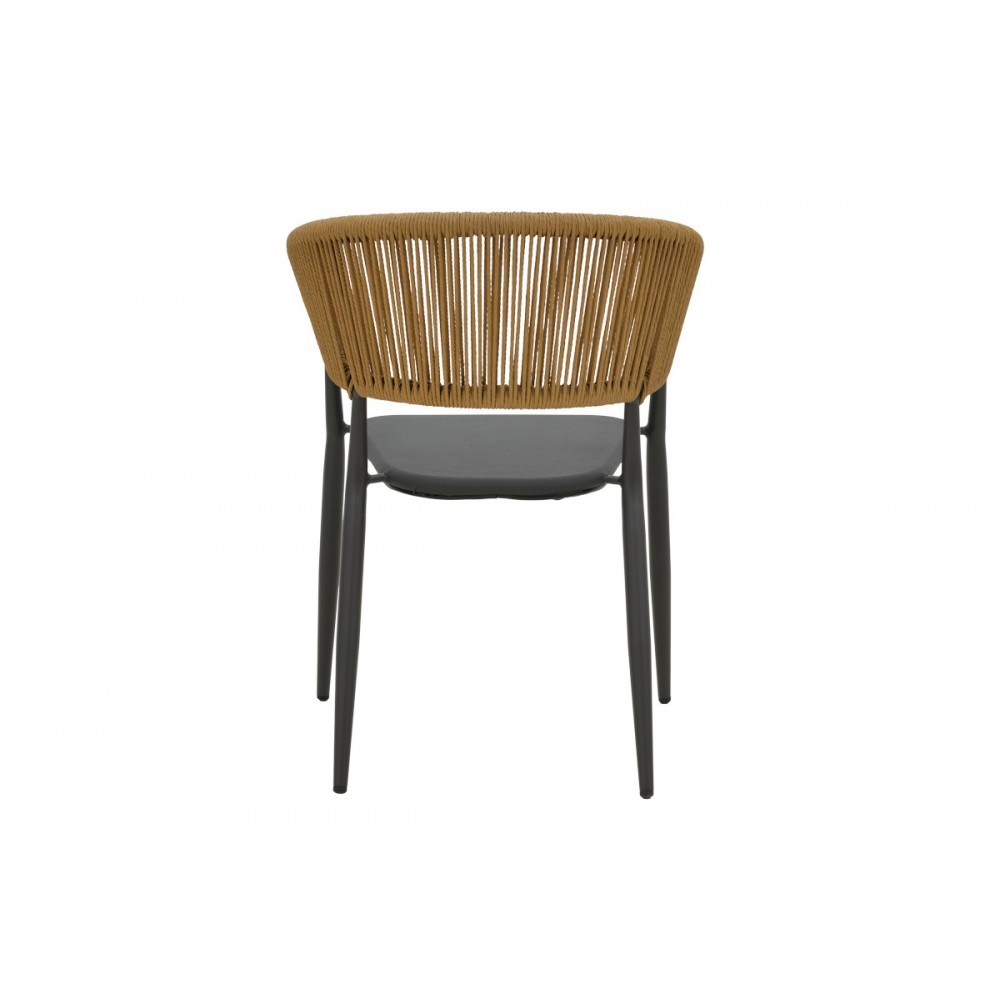 Πολυθρόνα κήπου "RAVEN" από αλουμίνιο/rattan σε μπεζ/ανθρακί χρώμα 57x62x78