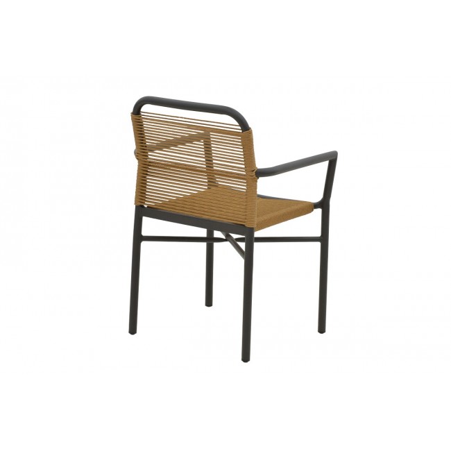 Πολυθρόνα κήπου "CLUTCH" από αλουμίνιο/rattan σε ανθρακί/μπεζ χρώμα 55x56x80