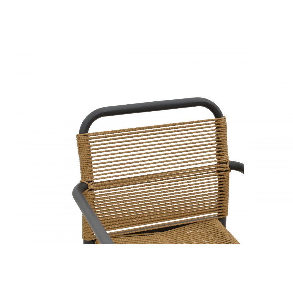 Πολυθρόνα κήπου "CLUTCH" από αλουμίνιο/rattan σε ανθρακί/μπεζ χρώμα 55x56x80