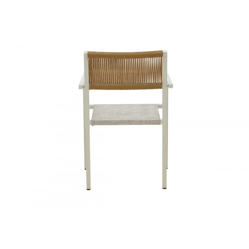 Πολυθρόνα κήπου "SAVOR" από αλουμίνιο/rattan σε λευκό/φυσικό χρώμα 55x58x83