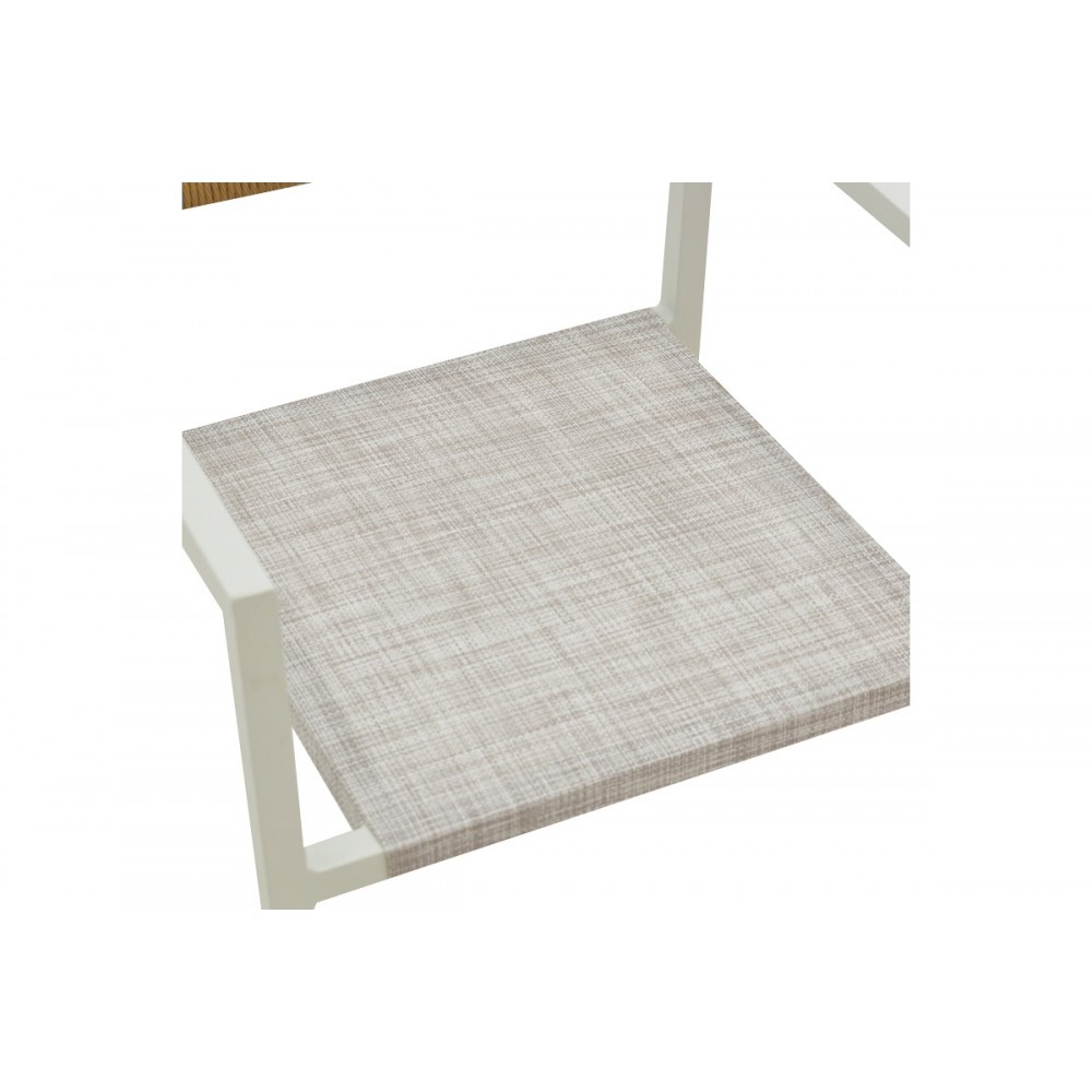 Πολυθρόνα κήπου "SAVOR" από αλουμίνιο/rattan σε λευκό/φυσικό χρώμα 55x58x83