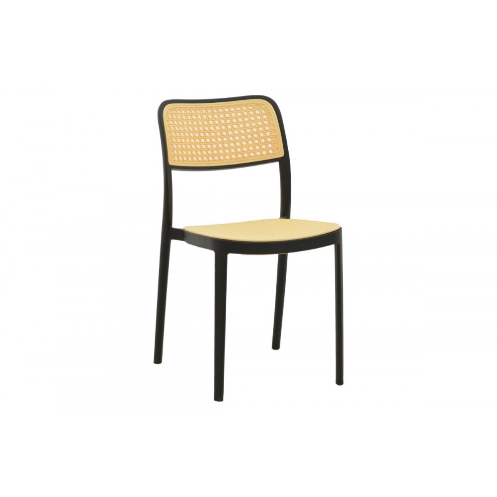 Καρέκλα "WESTLEY" από PP σε φυσικό/μαύρο χρώμα 55x47x81