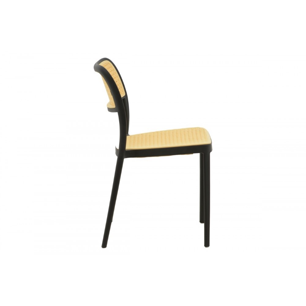 Καρέκλα "WESTLEY" από PP σε φυσικό/μαύρο χρώμα 55x47x81