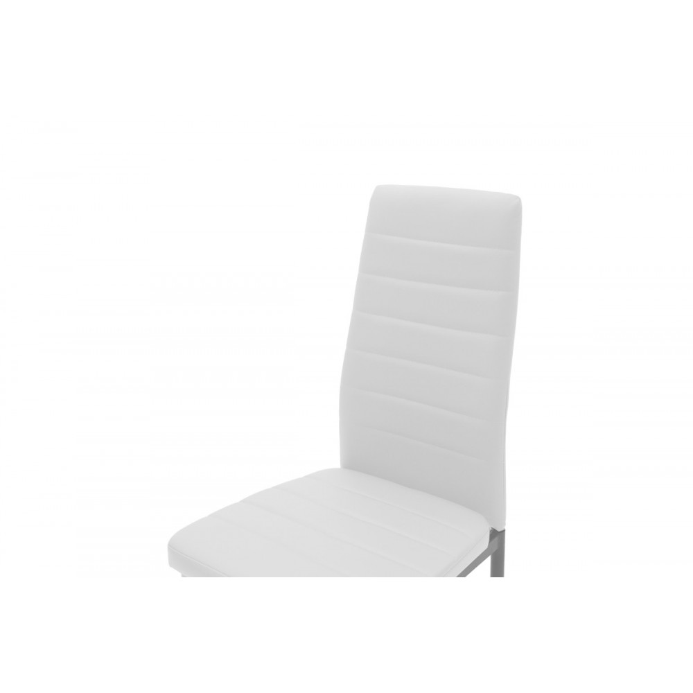 Καρέκλα "PARKER" από μέταλλο/PU σε λευκό/γκρι χρώμα 42x48x98