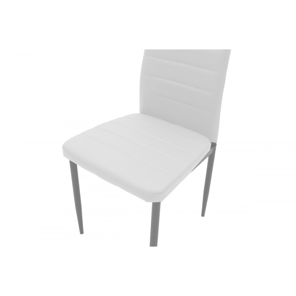 Καρέκλα "PARKER" από μέταλλο/PU σε λευκό/γκρι χρώμα 42x48x98