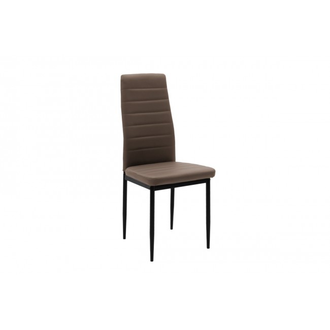 Καρέκλα "PARKER" από μέταλλο/PU σε καπουτσίνο/μαύρο χρώμα 42x48x98
