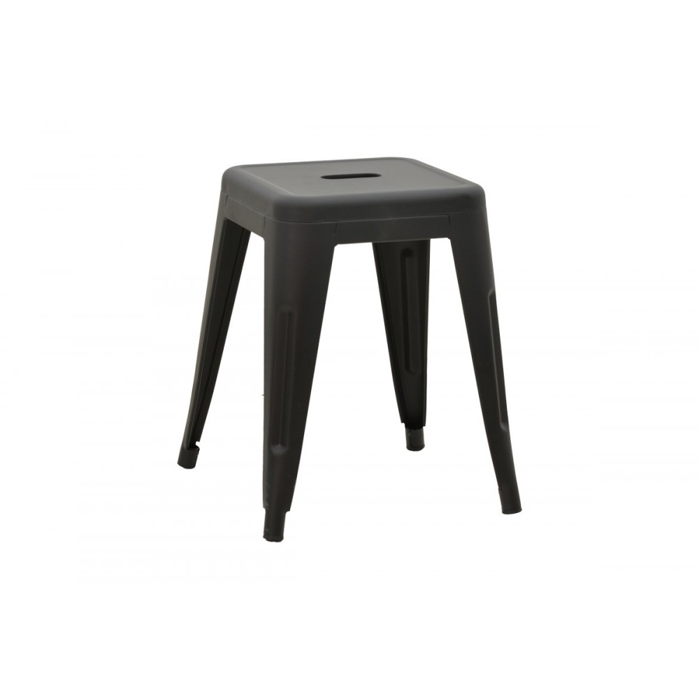 Σκαμπό "UTOPIA" από μέταλλο σε ματ μαύρο χρώμα 30x30x45