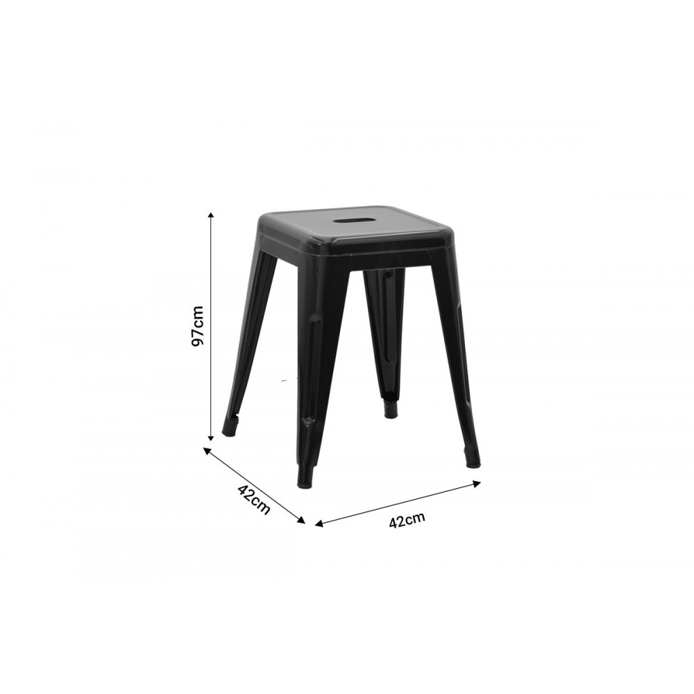 Σκαμπό "UTOPIA" από μέταλλο σε ματ μαύρο χρώμα 30x30x45