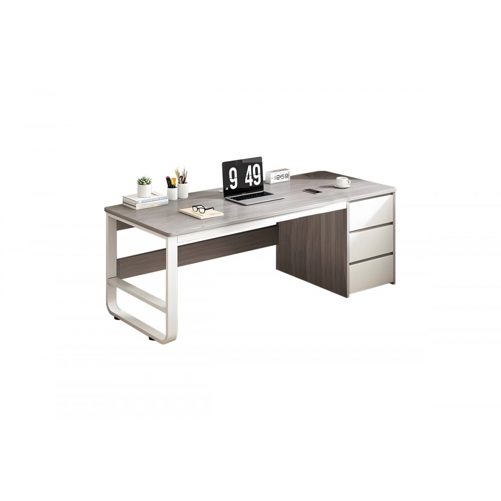 Γραφείο "SALTO" από MDF σε γκρι/λευκό χρώμα 120x48x74