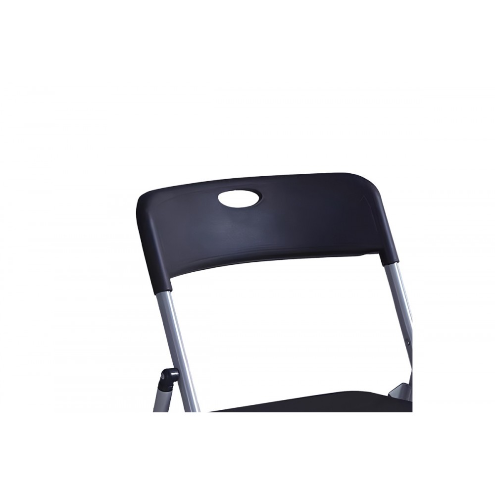 Καρέκλα "DAXTON" πτυσσόμενη από PP σε μαύρο/ασημί χρώμα 49x46.5x73.5