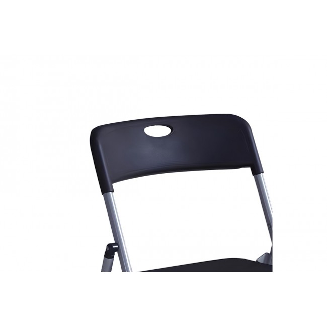 Καρέκλα "DAXTON" πτυσσόμενη από PP σε μαύρο/ασημί χρώμα 49x46.5x73.5