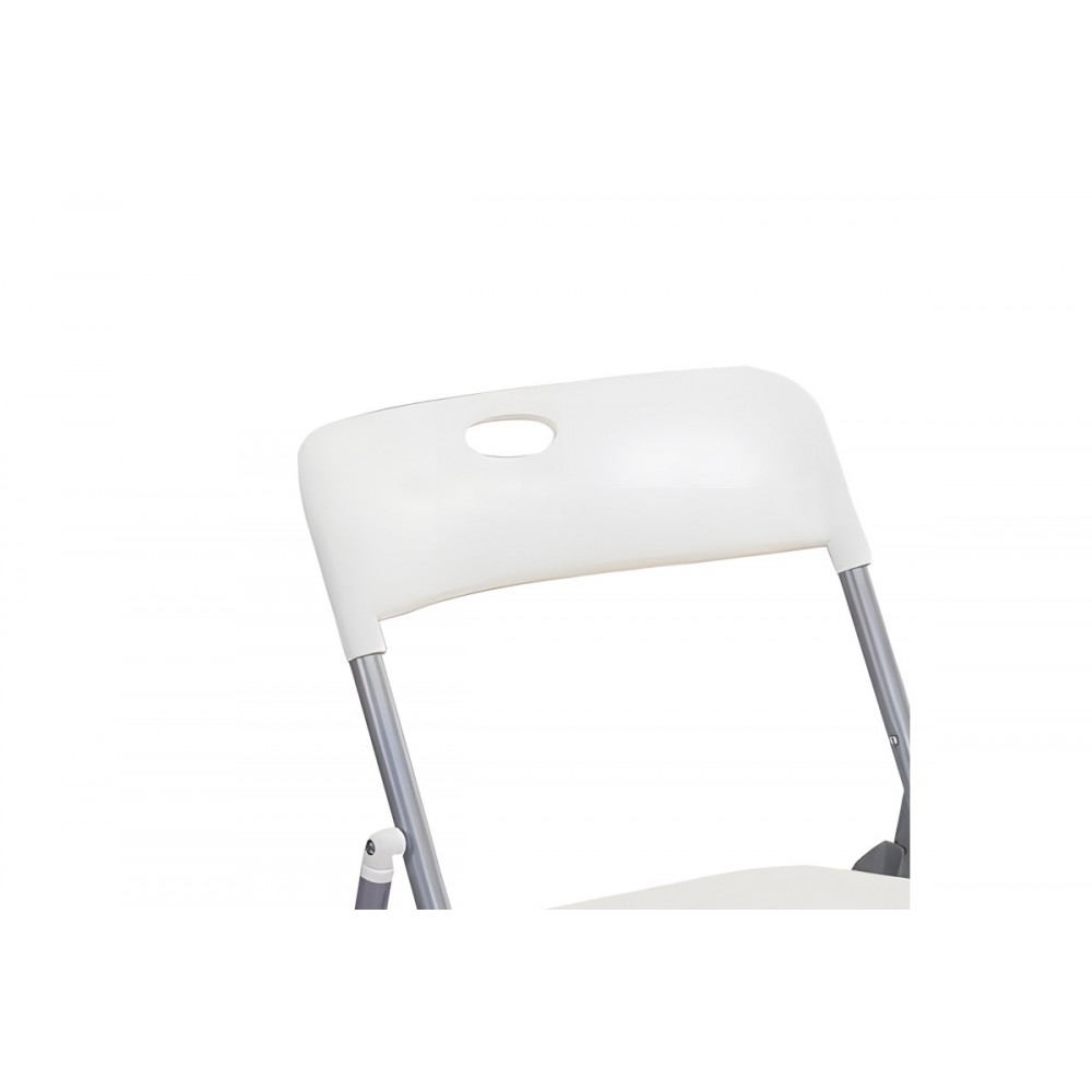 Καρέκλα "DAXTON" πτυσσόμενη από PP σε λευκό/ασημί χρώμα 49x46.5x73.5