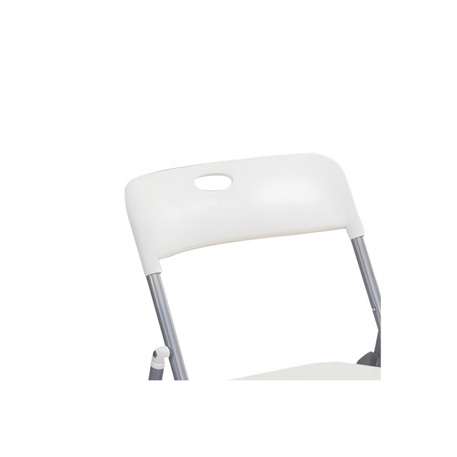 Καρέκλα "DAXTON" πτυσσόμενη από PP σε λευκό/ασημί χρώμα 49x46.5x73.5