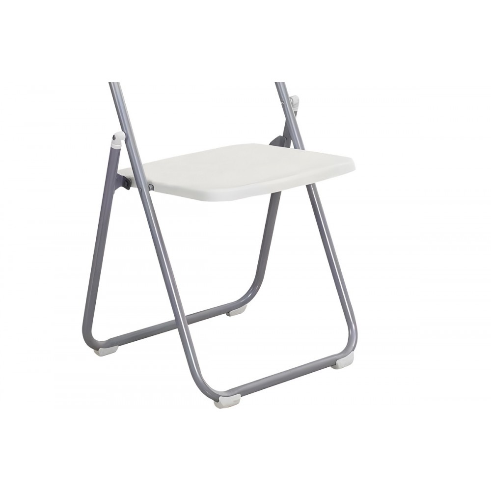 Καρέκλα "DAXTON" πτυσσόμενη από PP σε λευκό/ασημί χρώμα 49x46.5x73.5