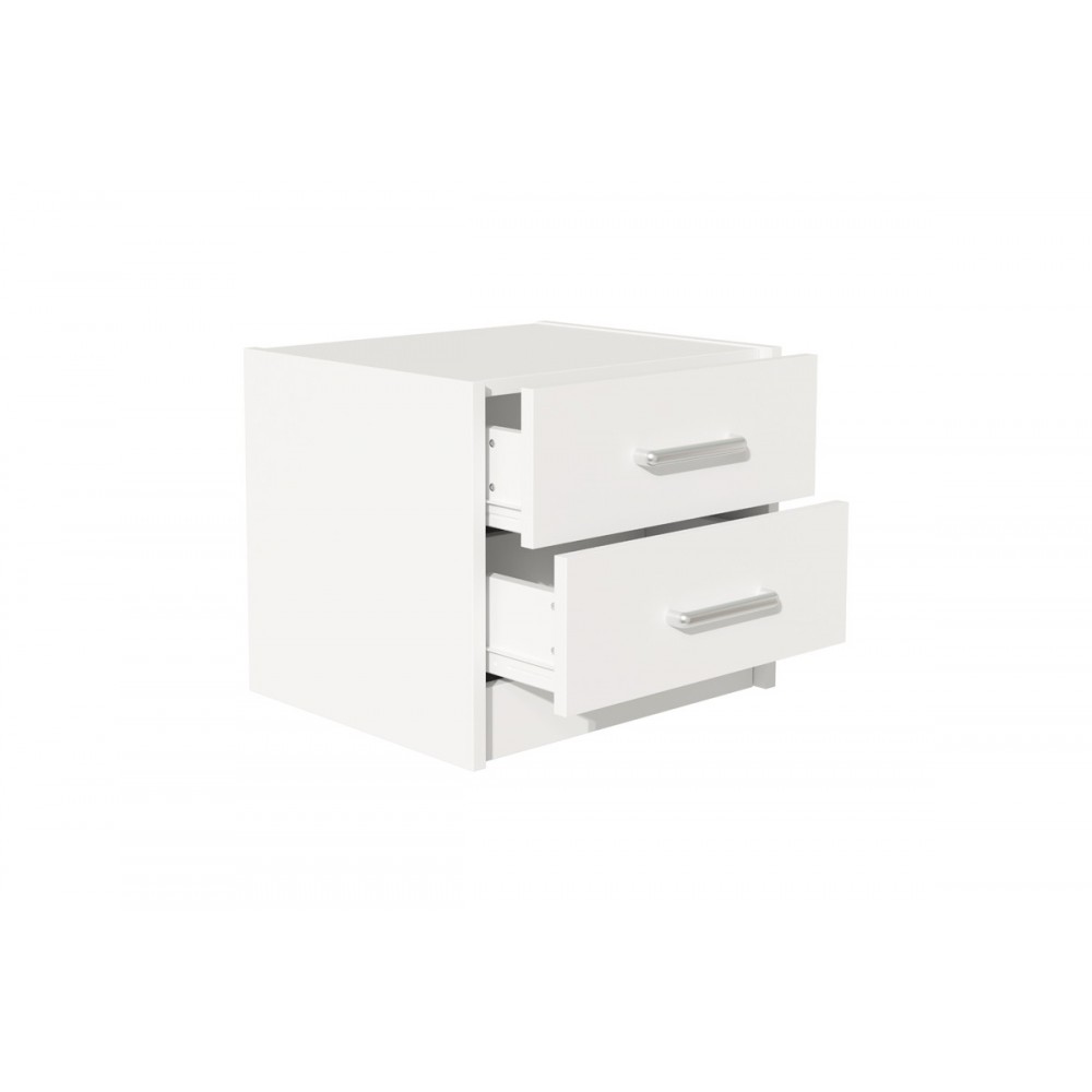 Κομοδίνο "OLYMPUS" σε λευκό χρώμα 47.5x40.5x40.5
