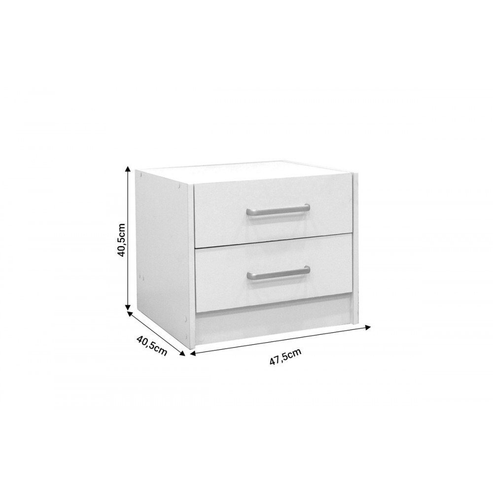 Κομοδίνο "OLYMPUS" σε λευκό χρώμα 47.5x40.5x40.5