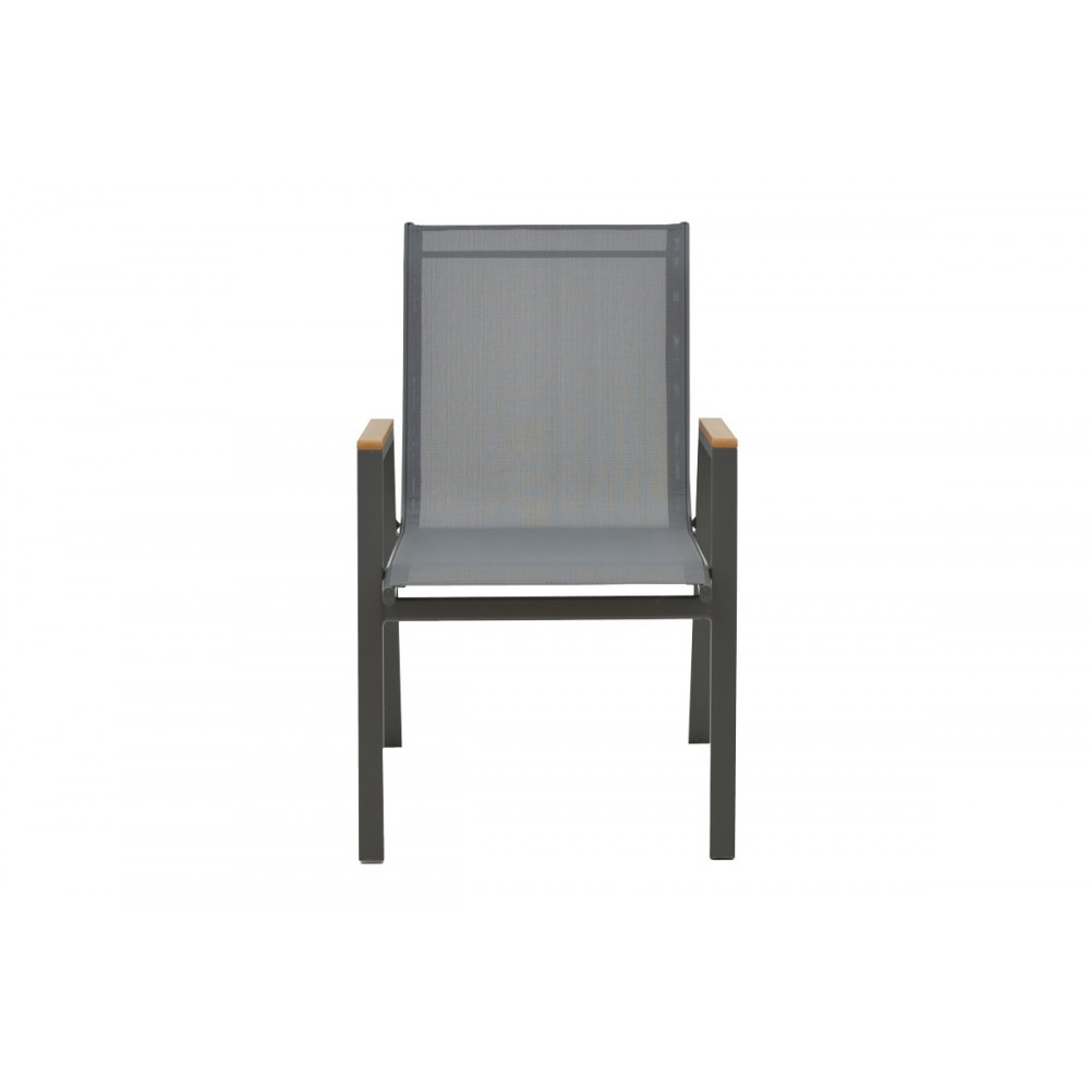 Πολυθρόνα κήπου "AZELIE" από αλουμίνιο/ύφασμα σε ανθρακί χρώμα 77x55x94