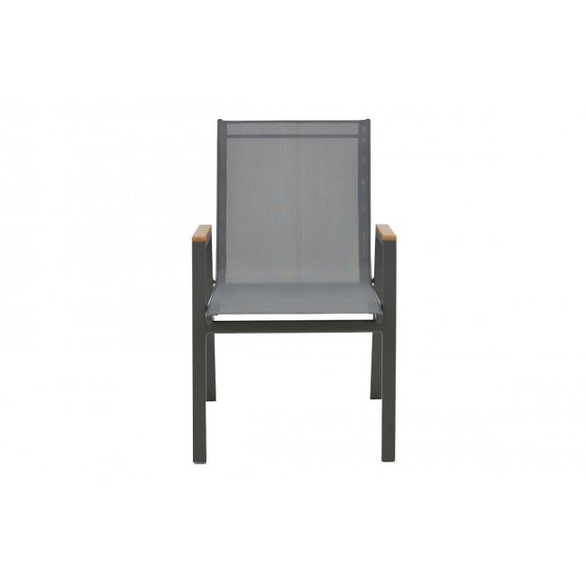 Πολυθρόνα κήπου "AZELIE" από αλουμίνιο/ύφασμα σε ανθρακί χρώμα 77x55x94