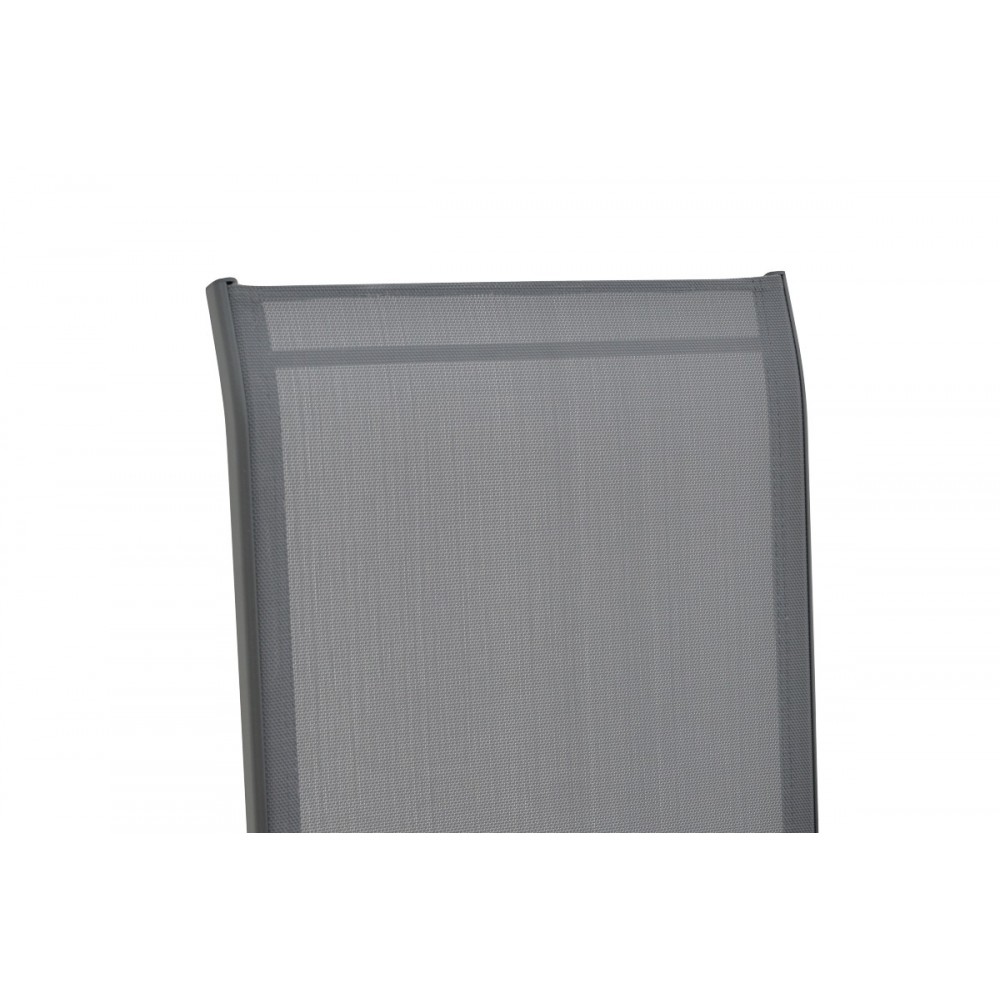 Πολυθρόνα κήπου "AZELIE" από αλουμίνιο/ύφασμα σε ανθρακί χρώμα 77x55x94