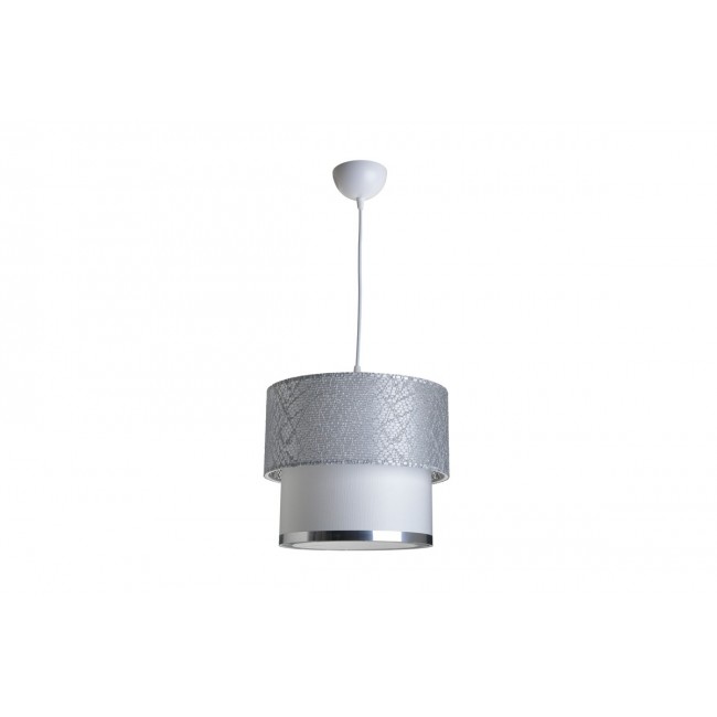 Φωτιστικό οροφής μονόφωτο "PWL-0963" σε ασημί/λευκό χρώμα Ε27 Φ30x55