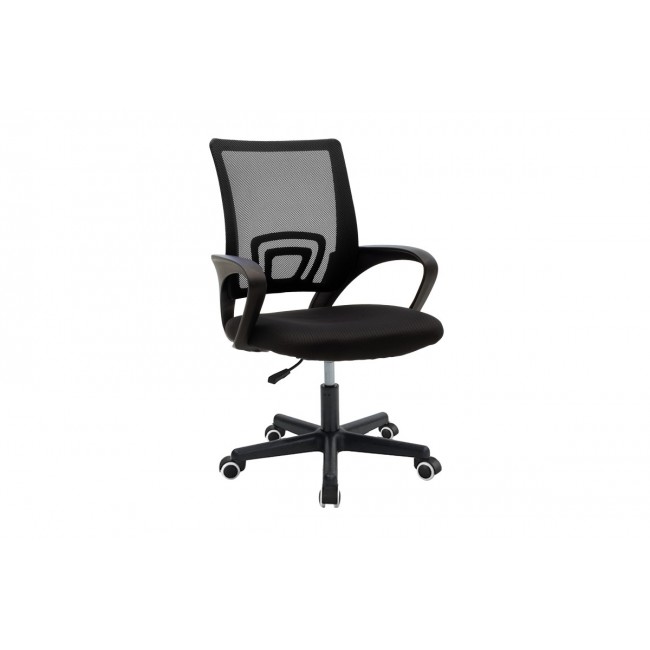 Καρέκλα γραφείου "BERTO I" από ύφασμα mesh σε μαύρο χρώμα 56x47x85/95