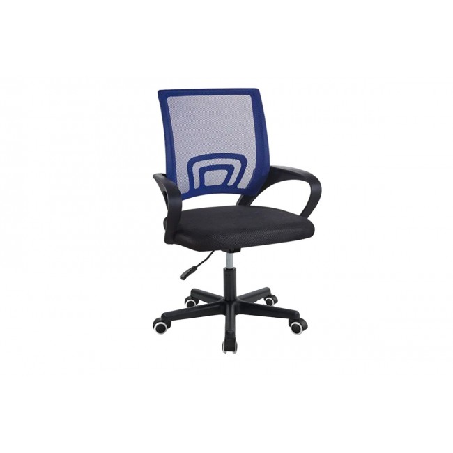 Καρέκλα γραφείου "BERTO I" από ύφασμα mesh σε μπλε/μαύρο χρώμα 56x47x85/95
