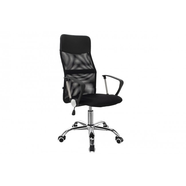 Καρέκλα γραφείου διευθυντή "JOEL I" από ύφασμα mesh σε μαύρο χρώμα 60x60x109/118