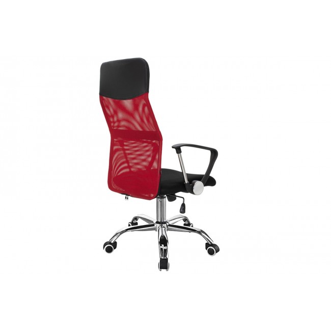 Καρέκλα γραφείου διευθυντή "JOEL I" από ύφασμα mesh σε μαύρο/κόκκινο χρώμα 60x60x109/118