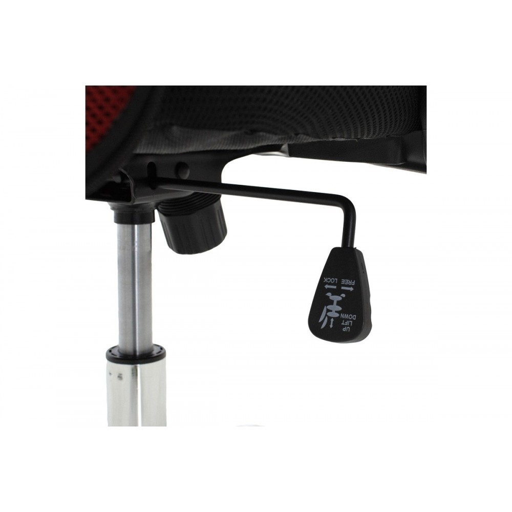 Καρέκλα γραφείου διευθυντή "JOEL I" από ύφασμα mesh σε μαύρο/κόκκινο χρώμα 60x60x109/118