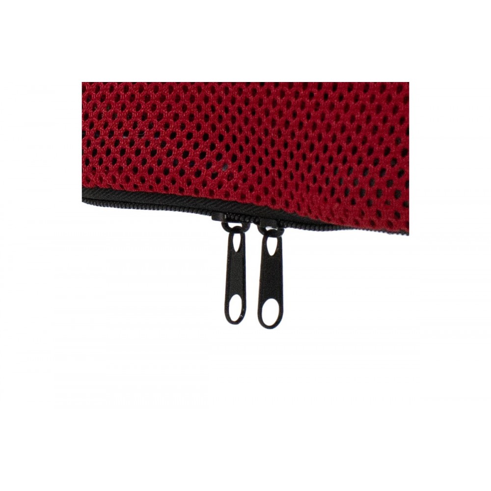 Καρέκλα γραφείου διευθυντή "JOEL I" από ύφασμα mesh σε μαύρο/κόκκινο χρώμα 60x60x109/118