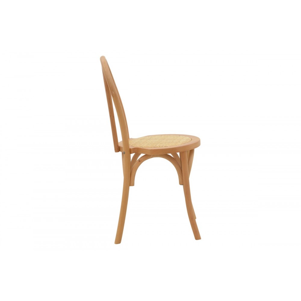 Καρέκλα "AZHEL" από ξύλο/rattan σε φυσικό χρώμα 41x50x89