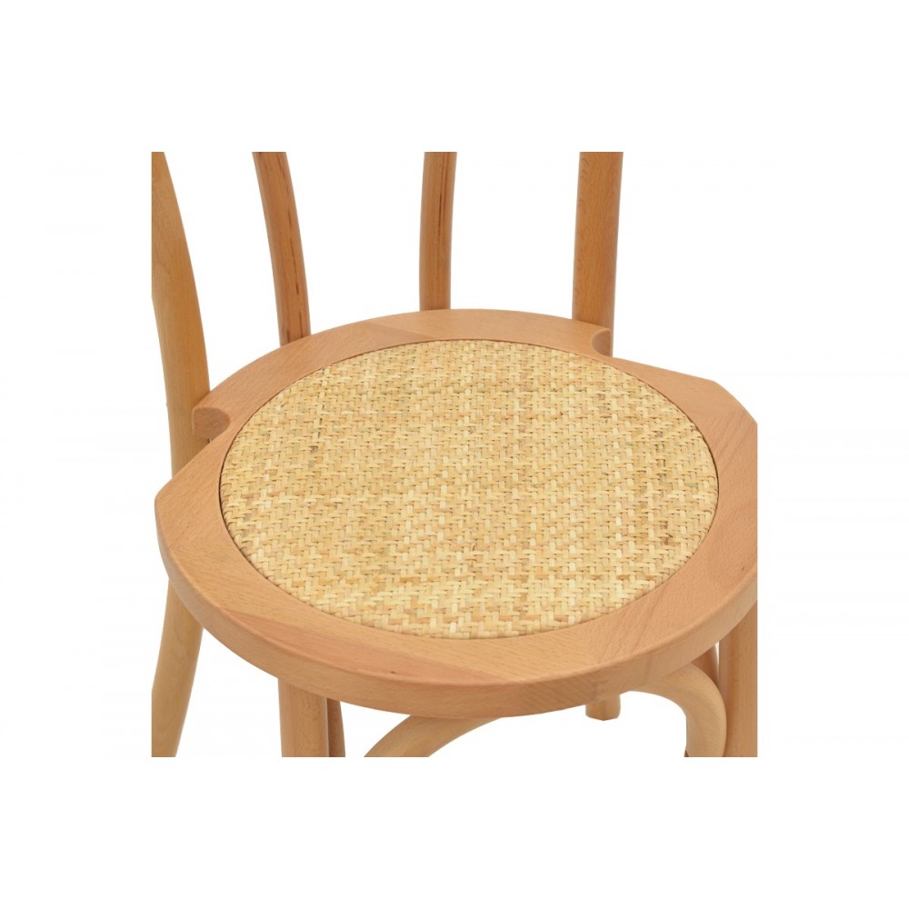 Καρέκλα "AZHEL" από ξύλο/rattan σε φυσικό χρώμα 41x50x89
