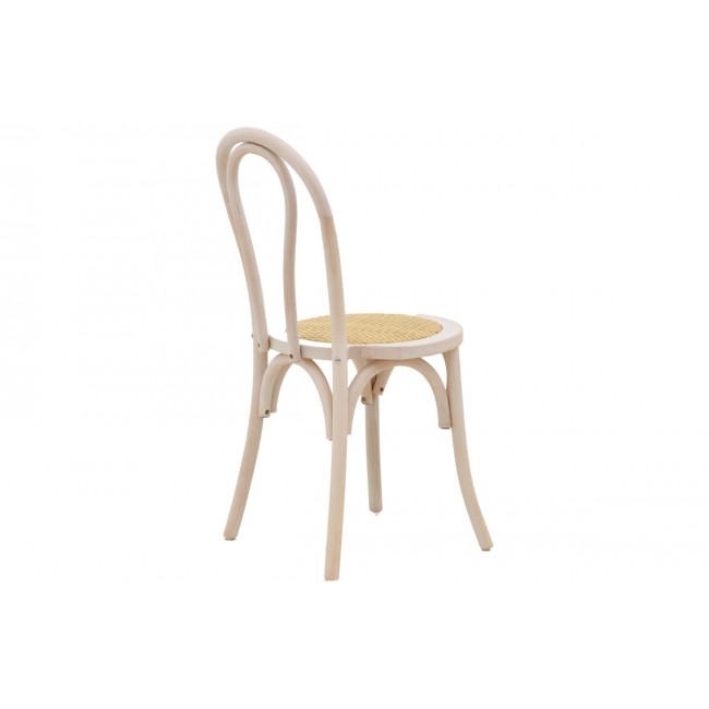 Καρέκλα "AZHEL" από ξύλο/rattan σε white wash/φυσικό χρώμα 41x50x89