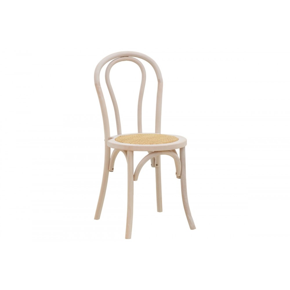 Καρέκλα "AZHEL" από ξύλο/rattan σε white wash/φυσικό χρώμα 41x50x89