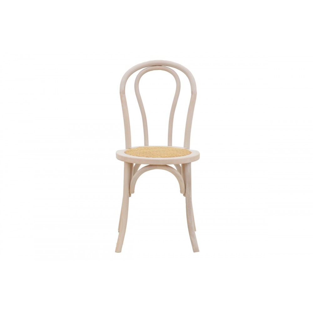 Καρέκλα "AZHEL" από ξύλο/rattan σε white wash/φυσικό χρώμα 41x50x89