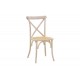 Καρέκλα "DYLON" από ξύλο/rattan σε white wash/φυσικό χρώμα 48x52x89