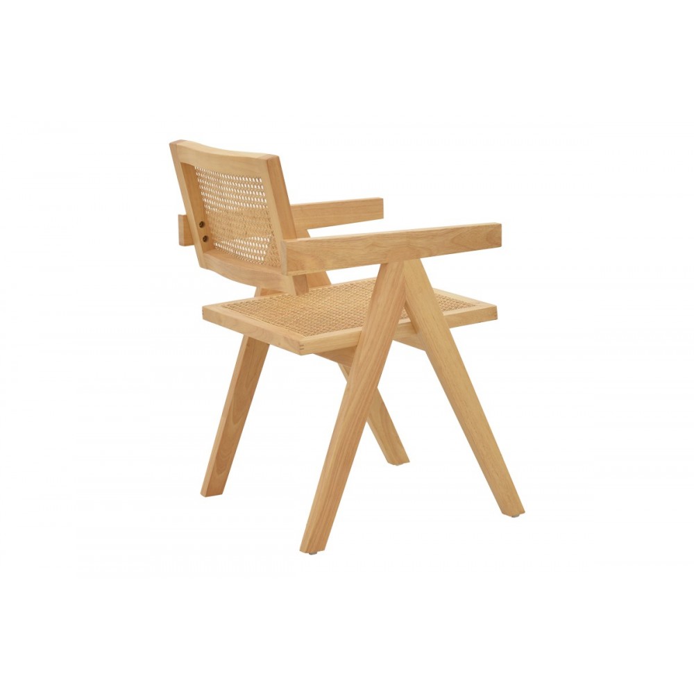 Πολυθρόνα "KALEN" από ξύλο σε φυσικό χρώμα 52x59x79