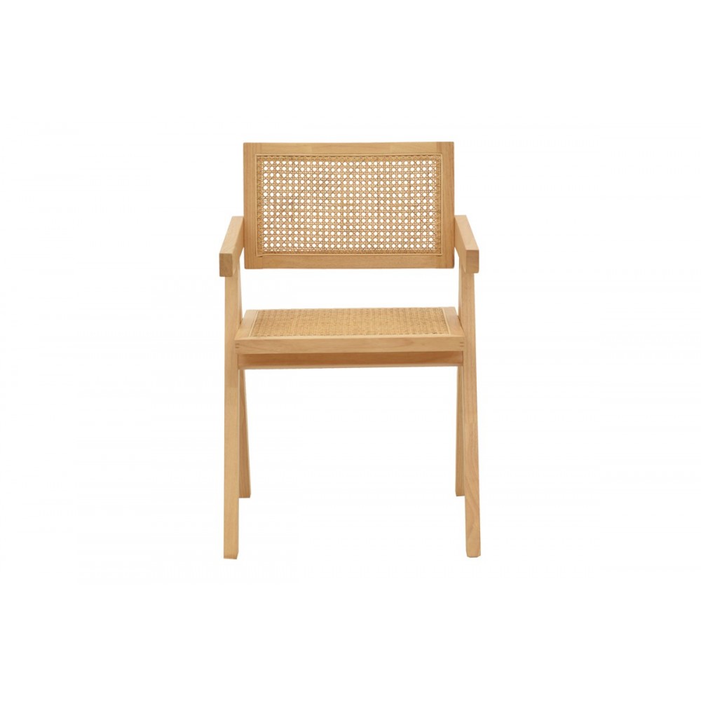 Πολυθρόνα "KALEN" από ξύλο σε φυσικό χρώμα 52x59x79